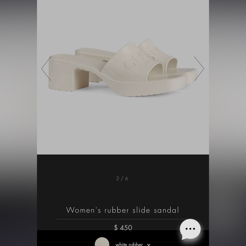GUCCI Cream Rubber Slide Sandal 39 - Picture 4 of 8